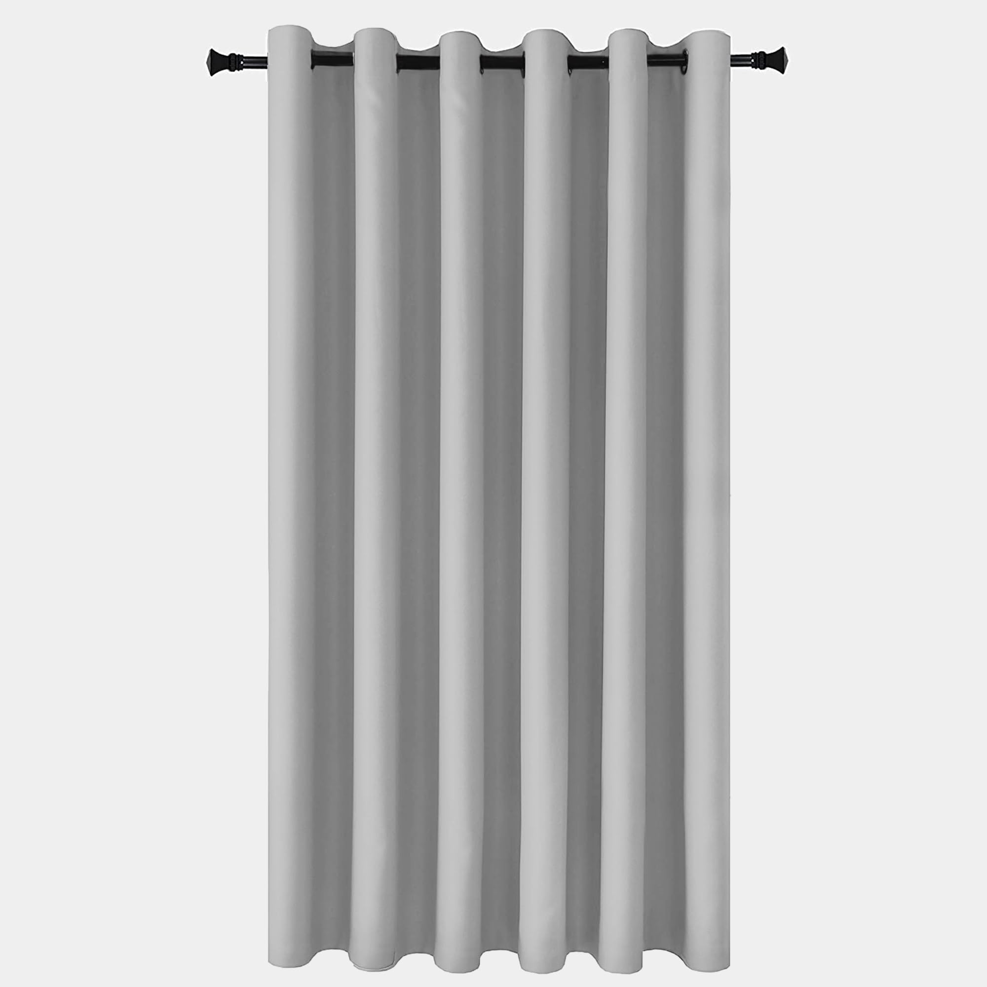 Yorkshire Bedding Eyelet Blackout Curtains 66x84 Inch Bedroom Thermal Insulated Light Grey Curtains for Livingroom Darkening 1 Panel + 1 Tieback