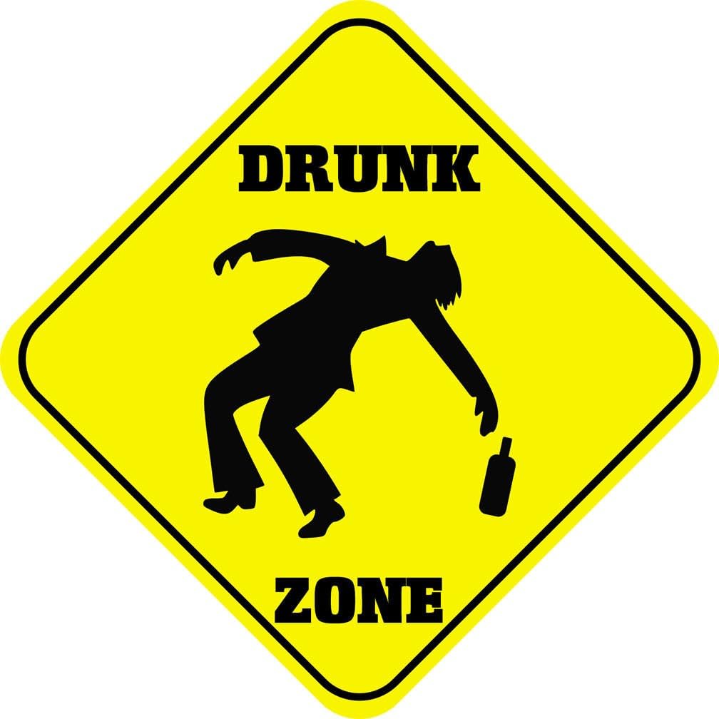 Drunk Zone Crossing Funny Novelty SignVinyl Sticker Decal 8