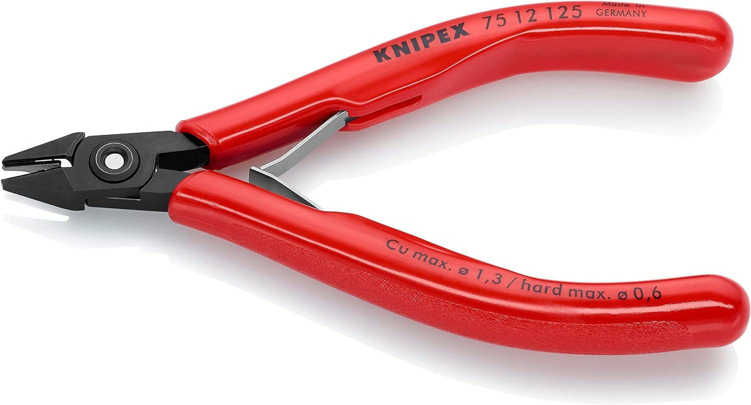 KNIPEX Elektronik-Seitenschneidermit Kunststoff-Hüllen 125 mm, 75 12 125