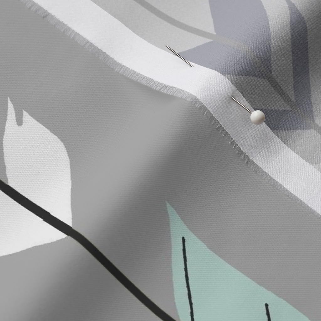 Spoonflower Fabric - Arrows, Feather, Navy Mint White, Woodland, Boho, Nursery, Boy, Printed on Organic Cotton Sateen Fabric by The Yard - Sewing Quilting Apparel Home Decor