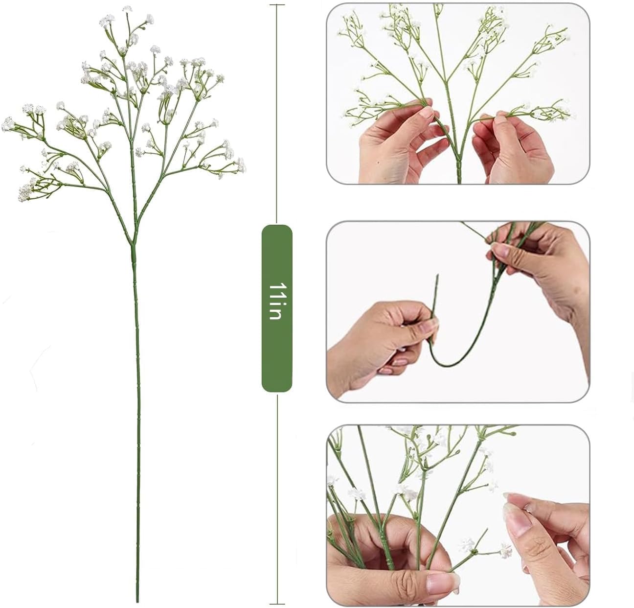 120-Pcs Baby Breath Artificial Flowers Bulk，Artificial Babys Breath Flowers White Artificial Flowers Gypsophila Decoracion for Wedding Party Home Decoration (120-PCS) - Image 7