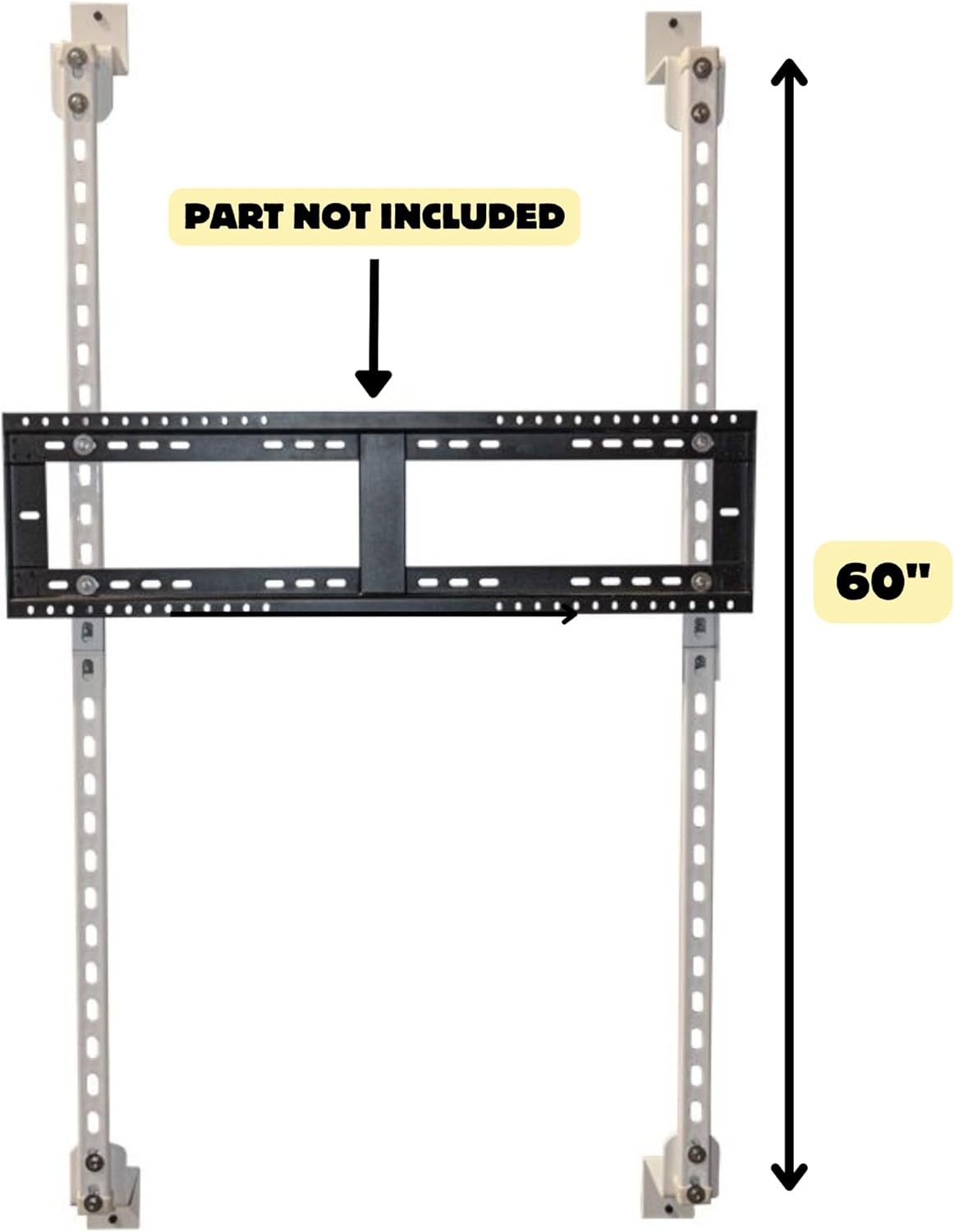 Over-The-Board Mount OTBM for TVs, Interactive Flat Panel Displays - IFPs, Universal Fit, 42""-105"", Up to 400lbs Capacity, White - AVMOTBM V3