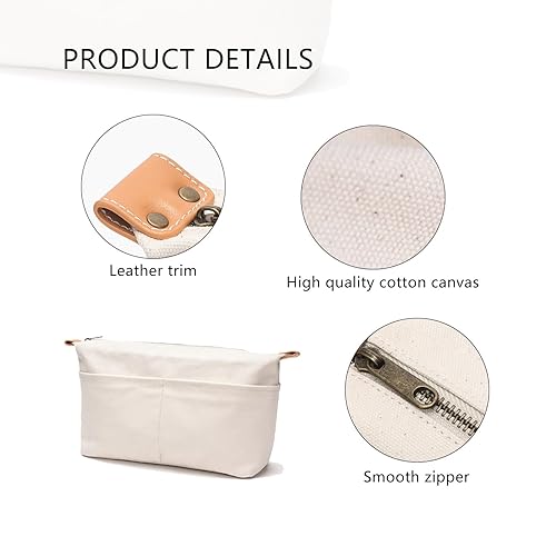 Miniatura 3 de Juego de bolsas de almacenamiento de inserción, organizador de monedero, bolsas de cosméticos con compartimentos, bolsas de viaje de maquillaje para