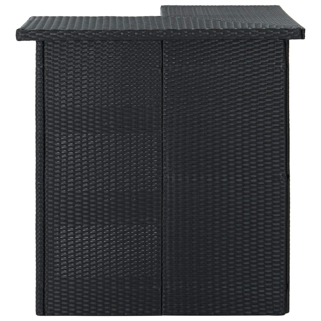 vidaXL Set da Bar da Giardino 4 pz con Cuscini in Polyrattan Nero