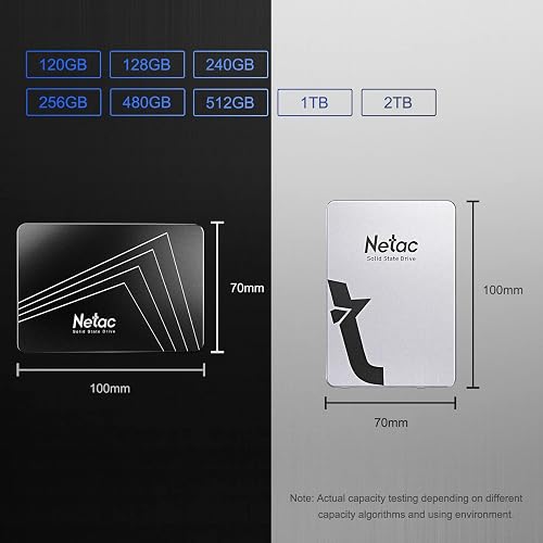 Netac SSD 256GB Internal Solid State Drive SATA SSD 2.5' Up to 510MB/s Faster than HDD for Laptop Computer Upgrade(Silver Gray 256GB) - 2