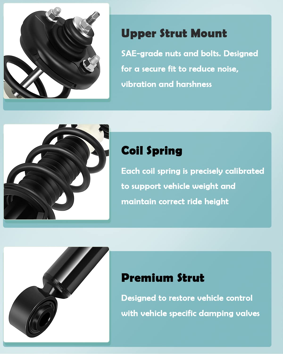 SCITOO Complete Strut Shock Coil Spring Assembly Kit Fit for 20042008