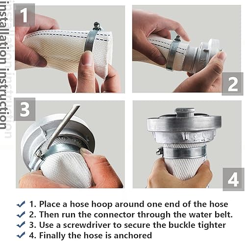 Miniatura 6 de QuQuyi Manguera de retrolavado de PVC reforzado resistente de 2.5 pulgadas x 30 pies, tubo de descarga de agua de uso general para aplicaciones de
