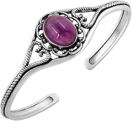 Natural & Synthetic Gemstone Cuff Bangle Bracelets for Women