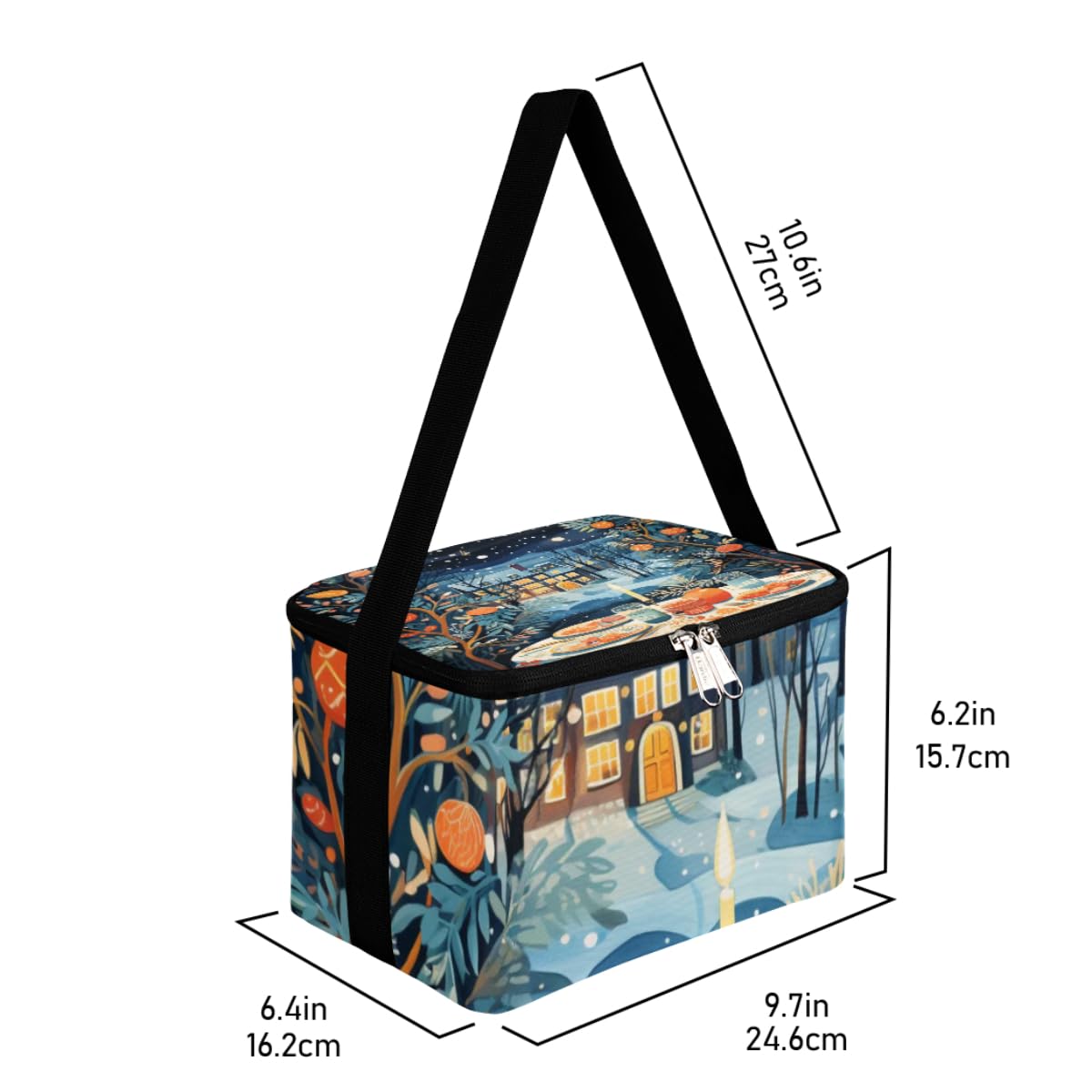 GzLeyigou Lunch Bags for Women Men 9 Cans,Christmas Dinner Hot & Cold Food Delivery Bag Insulated Grocery Bag Insulated Lunch Box Cooler Bag for Office Work Picnic Beach