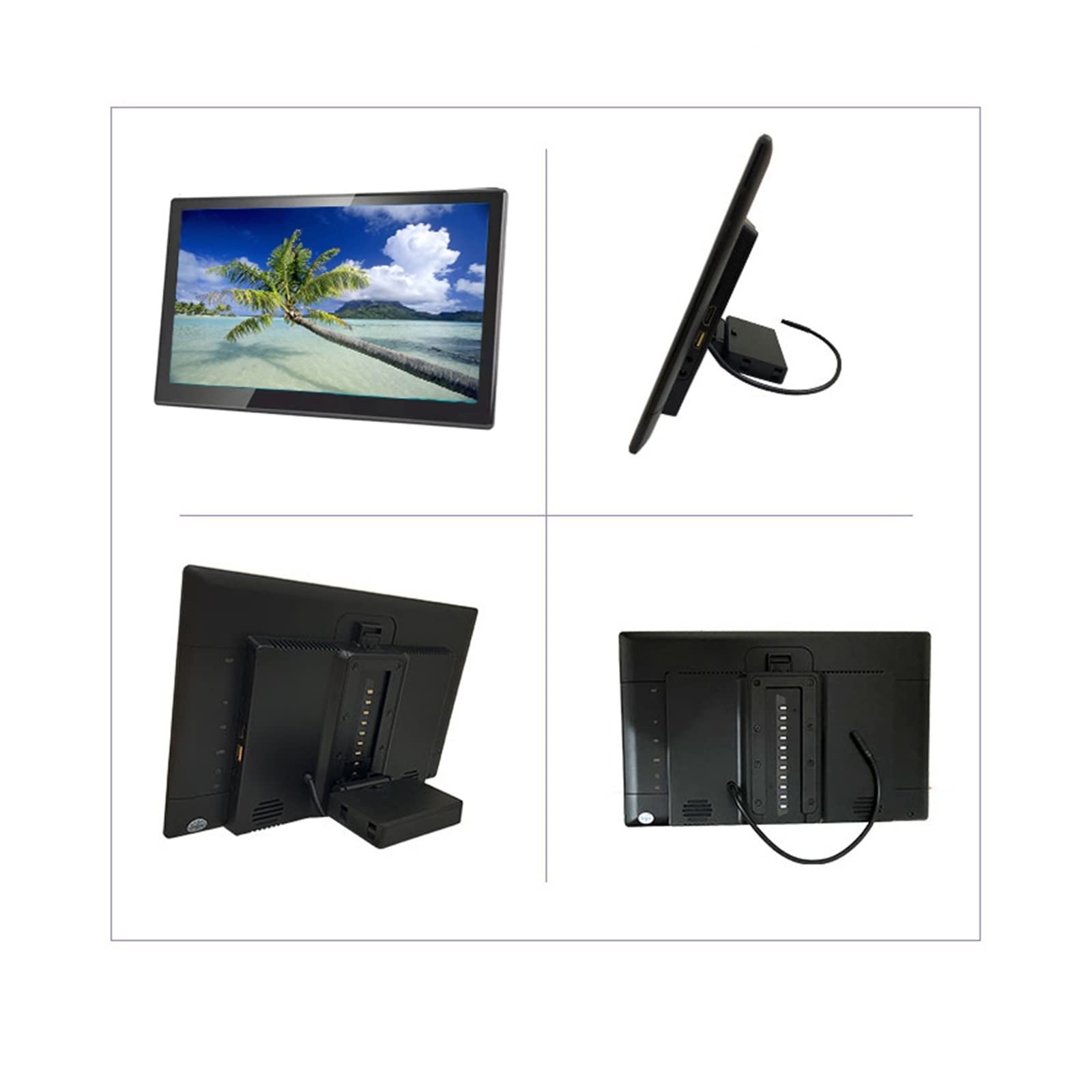 Monitor montowany za zagłówkiem samochodu 4K Ekran dotykowy 1080P 13 cali 3 + 32 GB Samochodowe tylne siedzenie Odtwarzacz wideo Link Rodzinne wycieczki(332 Black 13 inch 2)
