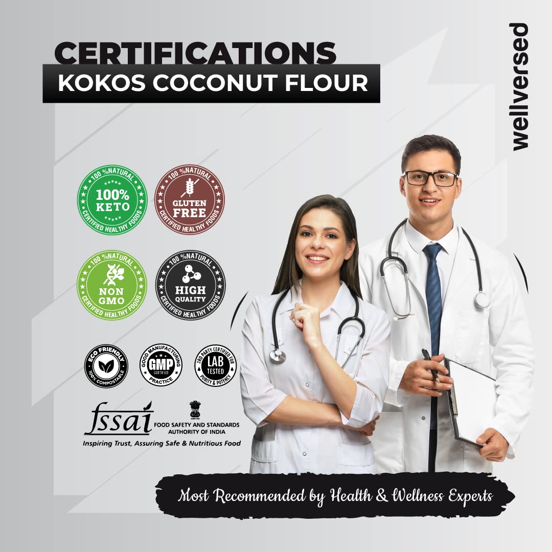 Kokos Natural Coconut Flour 400 Gm - Gluten-Free, High in Fiber & Protein, Ideal for Keto Diets, Supports Heart Health, Weight Loss & Digestion - Image 7 thumbnail