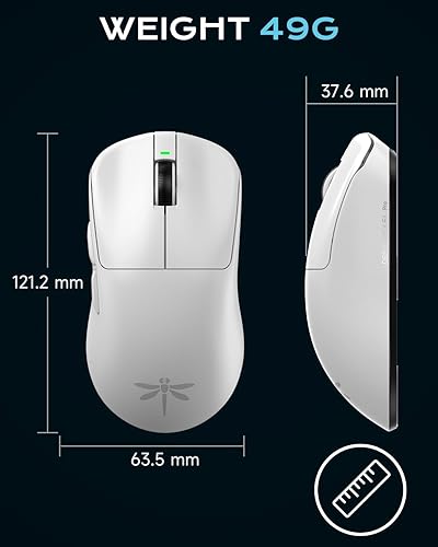 Miniatura 8 de VGN Dragonfly-Esports - Ratón inalámbrico para juegos, 1.73 oz, ultra ligero, sensor óptico de 26000 DPI, 6 botones programables, sondeo 4K, batería