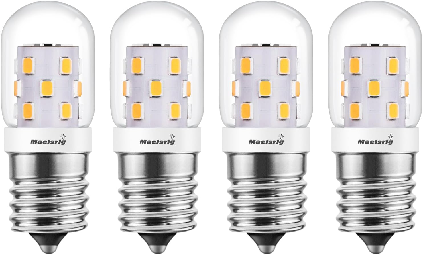 Microwave Light Bulbs Under Hood 40W Equivalent, E17 LED Bulb Dimmable for Range Hood, 3W 380 Lumens, LED Appliance Light Bulb Over Stove, Warm White 3000K, 4 Pack