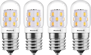 Microwave Light Bulbs Under Hood 40W Equivalent, E17 LED Bulb Dimmable for Range Hood, 3W 380 Lumens, LED Appliance Light Bulb Over Stove, Warm White 3000K, 4 Pack