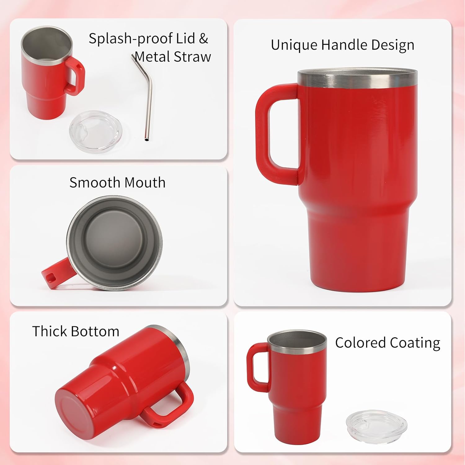 Cute Shot Glasses with Handle 3 oz, Mini Shot Tumbler with Lid and Straw, Kawaii Insulated Tumblers for Espresso Coffee Spirits Cute Stuff Funny Gifts, 6 Pack - Image 4