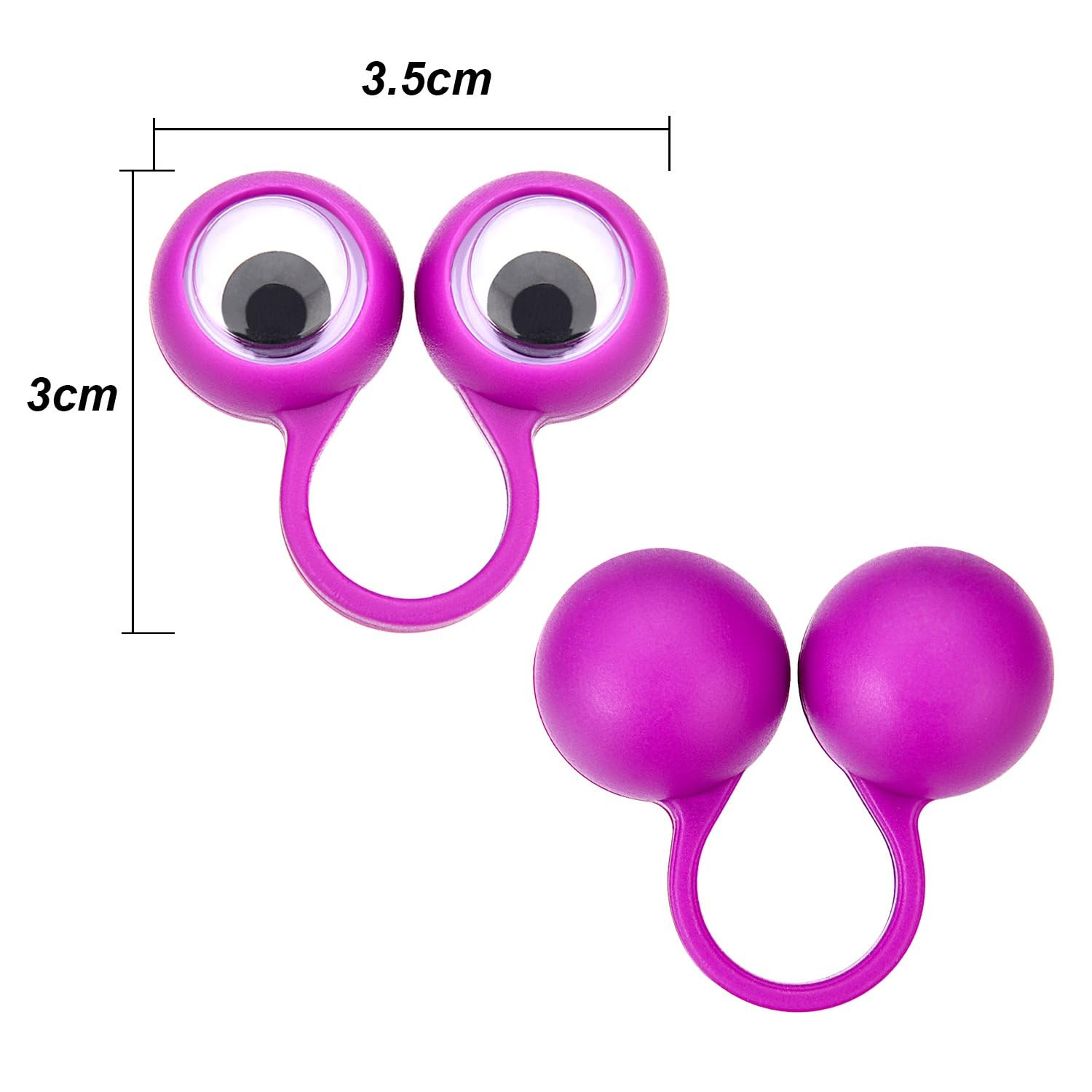 COOLive 30 Pieces Eye Finger Puppets Eye On Rings Googly Eyeball Ring Party Favor Toys for Kids, 5 Colors (Small Size)