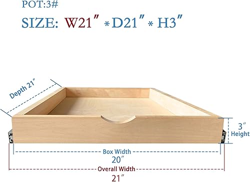 Vista 34 de Cajón de cierre suave, cajones de armario de cierre suave, bandeja extraíble de madera, organizador de gabinete de cocina, estante deslizante