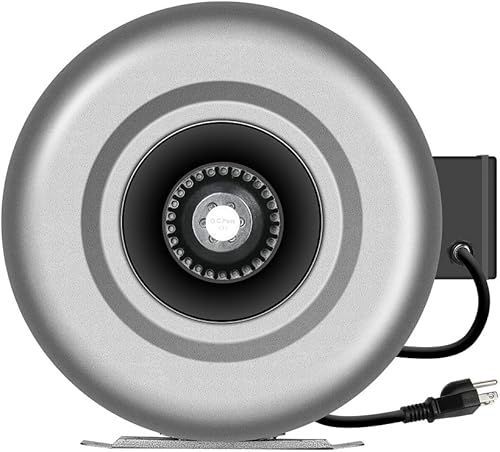 iPower Ventilador de ventilación de conducto en línea de 442 CFM de 6 pulgadas soplador de escape HVAC para tienda de campaña cable de alimentación