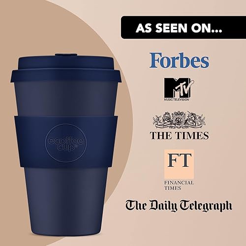 Miniatura 5 de Ecoffee Cup Taza de café reutilizable de 14 onzas (13.5 fl oz)  Taza de viaje a base de plantas PLA con tapa de silicona, sin melamina y apta para