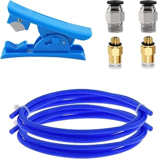 APAAZO 3D Printer Parts ID 2mm OD 4mm Cloned Capricornus PTFE Tube hotend Rostock Bowden Extruder 1.75mm + 1pcs Quick Fitting + PC4 01 (Color : 2M set)