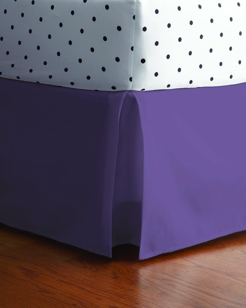 Real 350 Thread Count Split Corner Bed Skirt/Dust Ruffle Queen Size Solid Beige 22" inches Drop Egyptian Cotton Quality Wrinkle & Fade Resistant