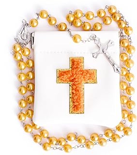 Rosary Beads for Women, Red Rosary with Cross Leather Pouch, Anglican Prayer Beads Catholic Gifts