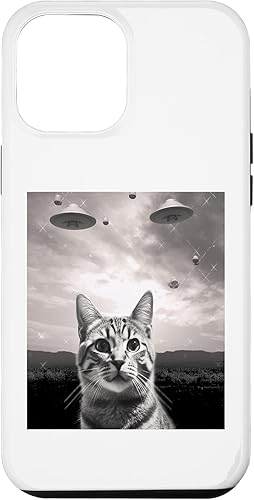 iPhone 13 Pro Max Cat Selfie con ovnis Alien Extraterrestre UFO Believer cat Case