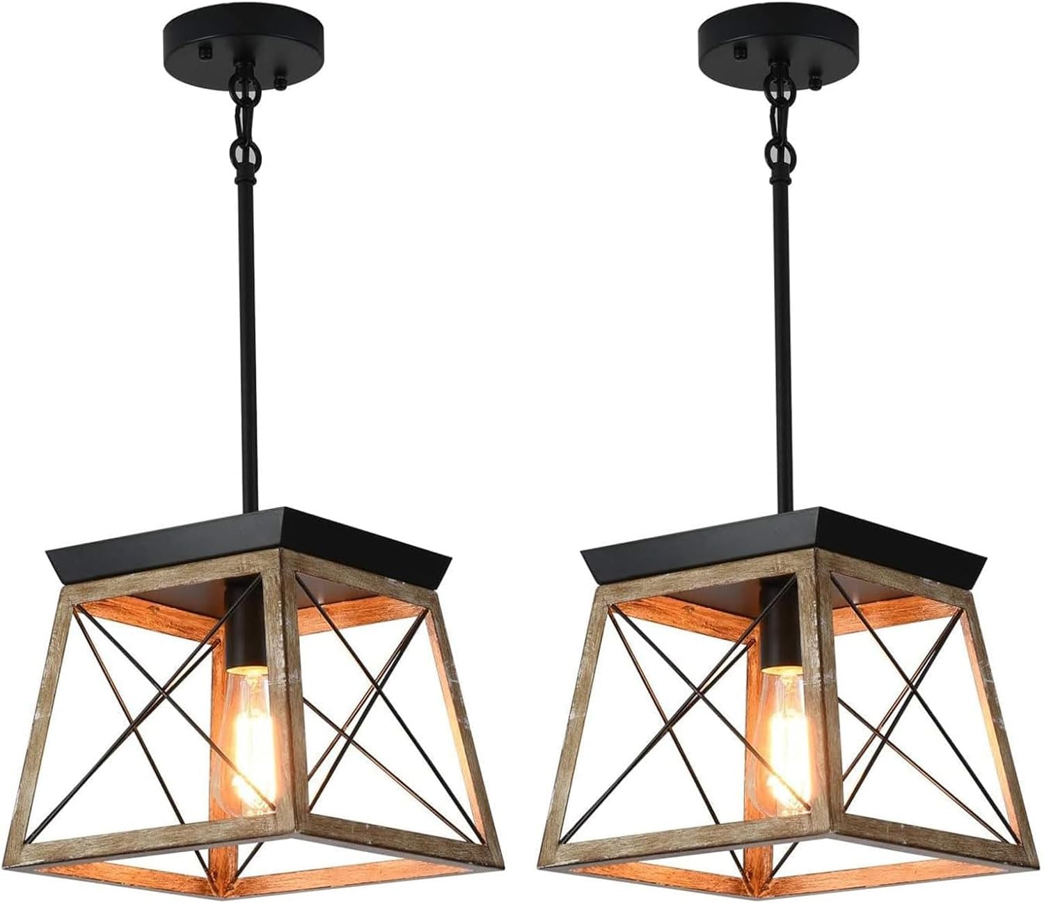 Suspension hauteur réglable luminaire cage en métal pour un éclairage ciblé de comptoir