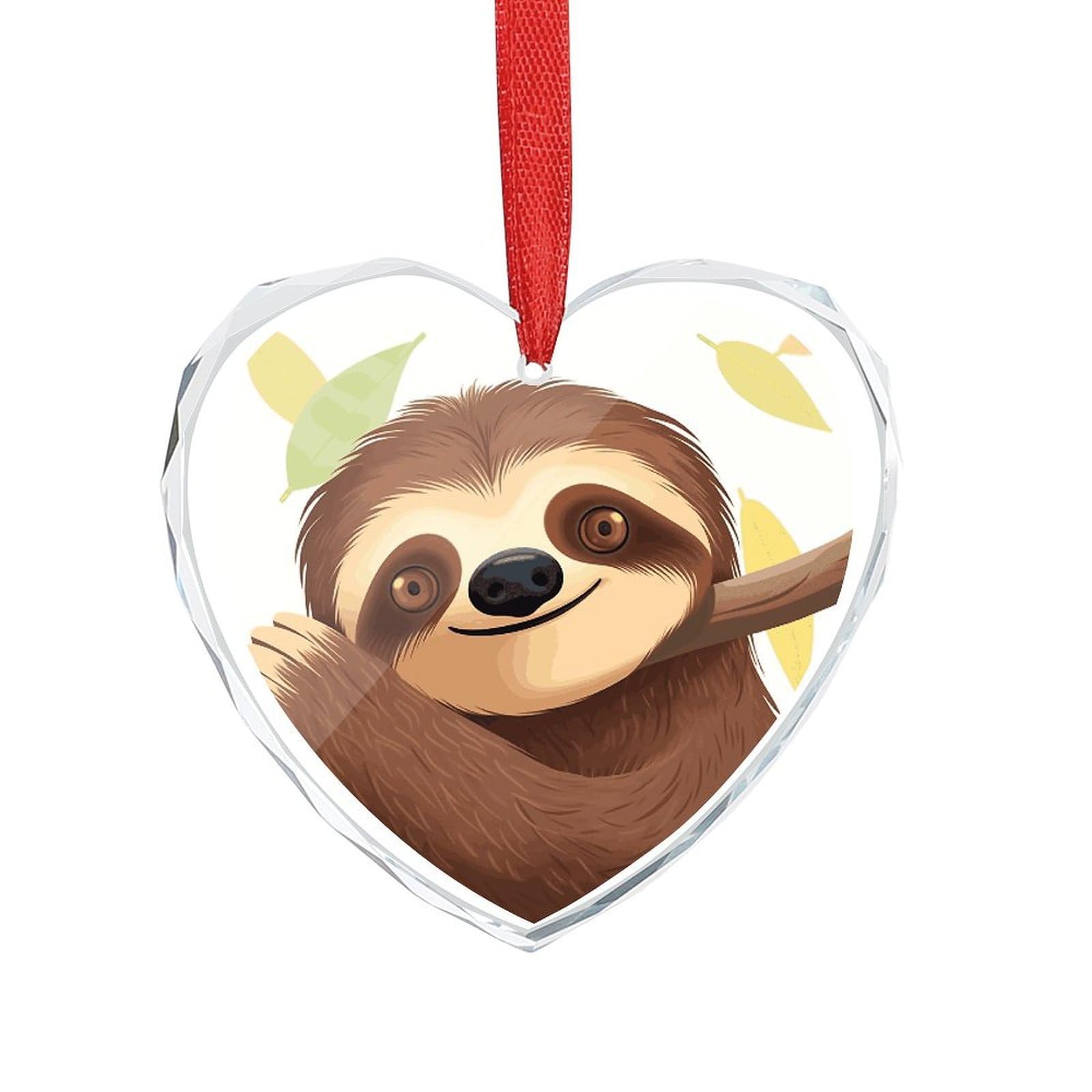 Wsoihfec Style Sloth Engagement Gifts For Couples, Glass Ornaments Just Married Bridal Shower Decor, Heart Keepsake Decor For Bride & Groom