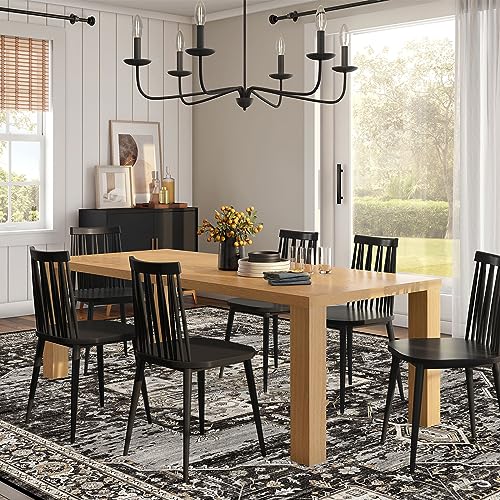 RUUGME Washable Area Rug 10x12 - Soft Area Rugs for Living Room Stain Resistant Carpet Vintage Lightweight Rugs for Bedroom with Non Slip Backing Indoor Ultra-Thin Rugs Home Decor 10x12 Black