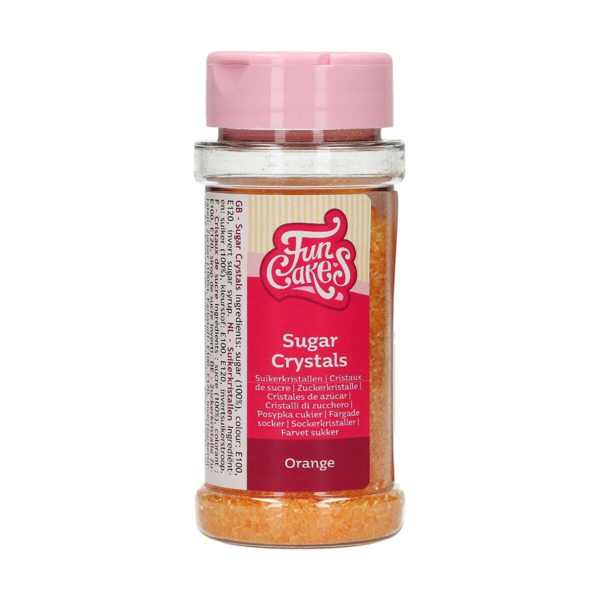 FunCakes Sugar Crystals Orange: Cake Sprinkles, Great Taste, Perfect for Cake Decorating, Cupcake Sprinkles. 80 g.