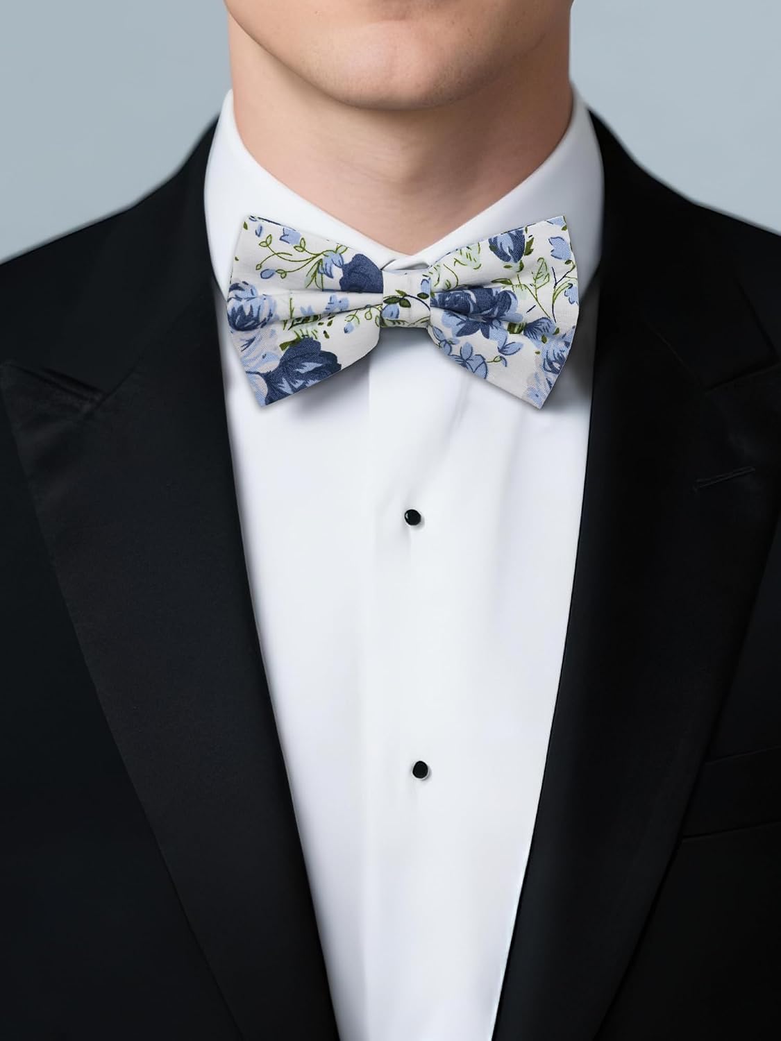 Mantieqingway Floral Bow Ties for Men Pre Tied Adjustable Bowtie Mens Cotton Flower Pattern Bow Tie for Wedding Party