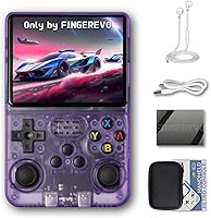 Vista 1 de R36S Handheld Game Console 3.5-in 640*480 IPS OCA Screen 3200mAh Opensource System Purple Transparent