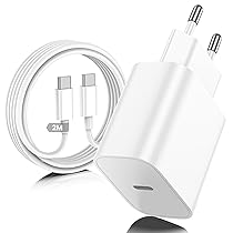 20W Caricabatterie Rapido for iPhone 17 16 15 con Cavo USB C a C 2m per Apple iPhone 17 16 Pro Max, 15 PlusPad Pro 12.9, 11 inch, Air, Mini Tipo C Cavetto Ricarica Caricatore per USB C Carica Batteria