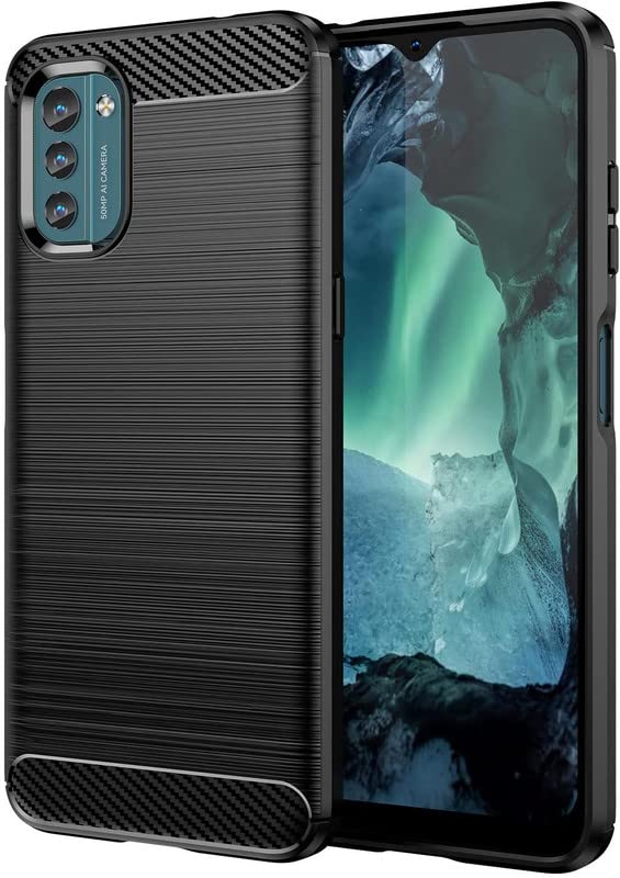 Image of NPRC Hybrid Ultra Slim Protective Case TPU Non-Slip Carbon Fiber Texture Shockproof Case Cover for Nokia G21 - Black