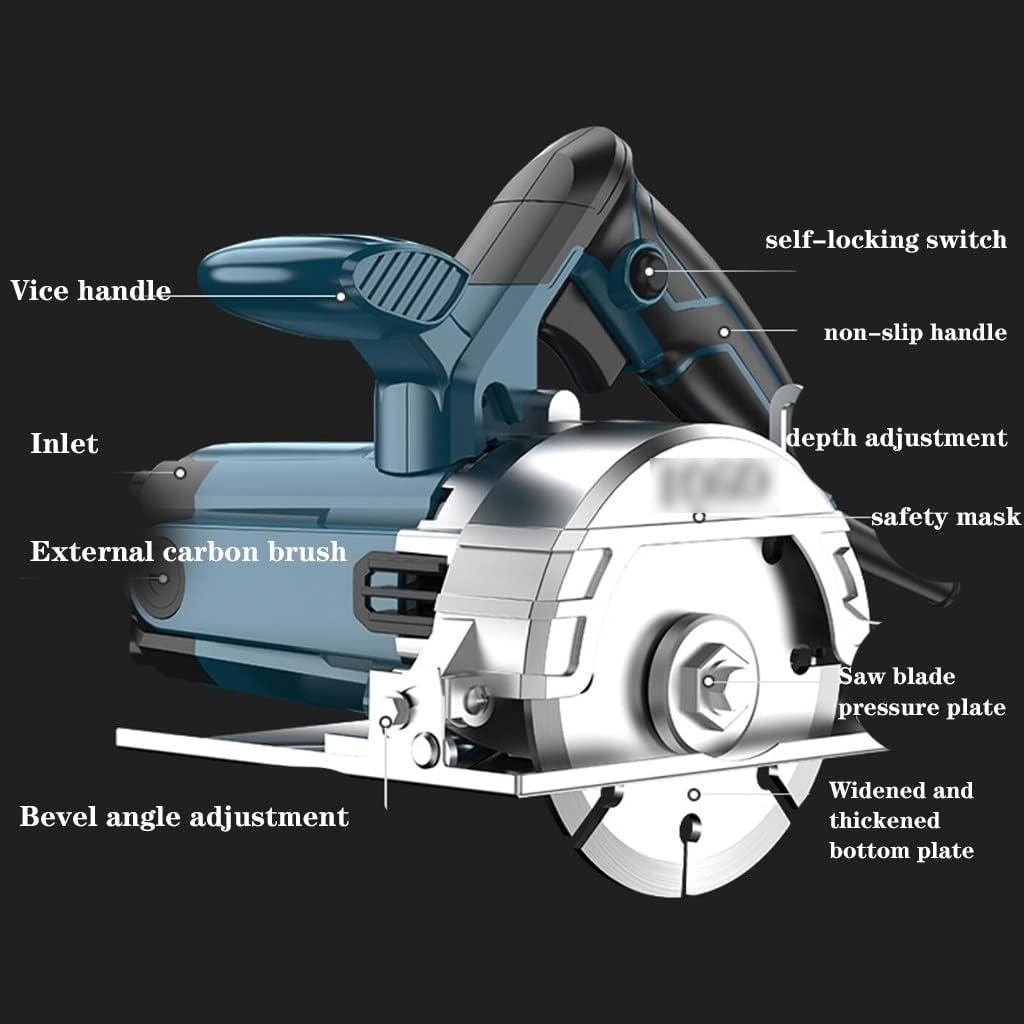 Cutting Machine Stone Tile Cutting Machine Multifunctional Household Portable Woodworking Portable Chainsaw Slotting Machine, Blue, XSCQ01