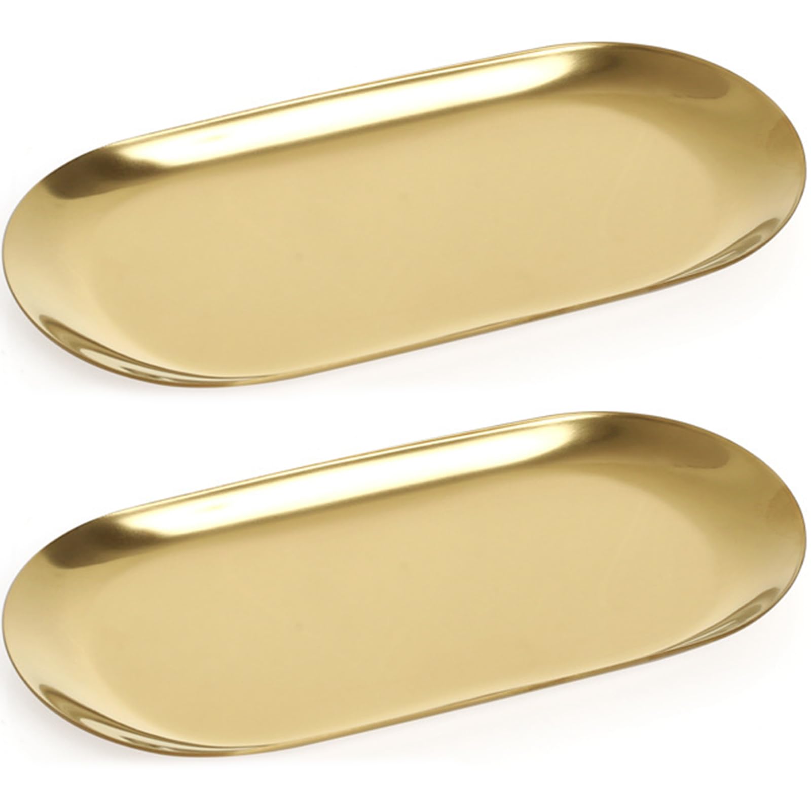 Oval Metal Organizer Tray Jewelry Cosmetic Storage Decorative Desktop Display Trinket Metal Jewelry Tray