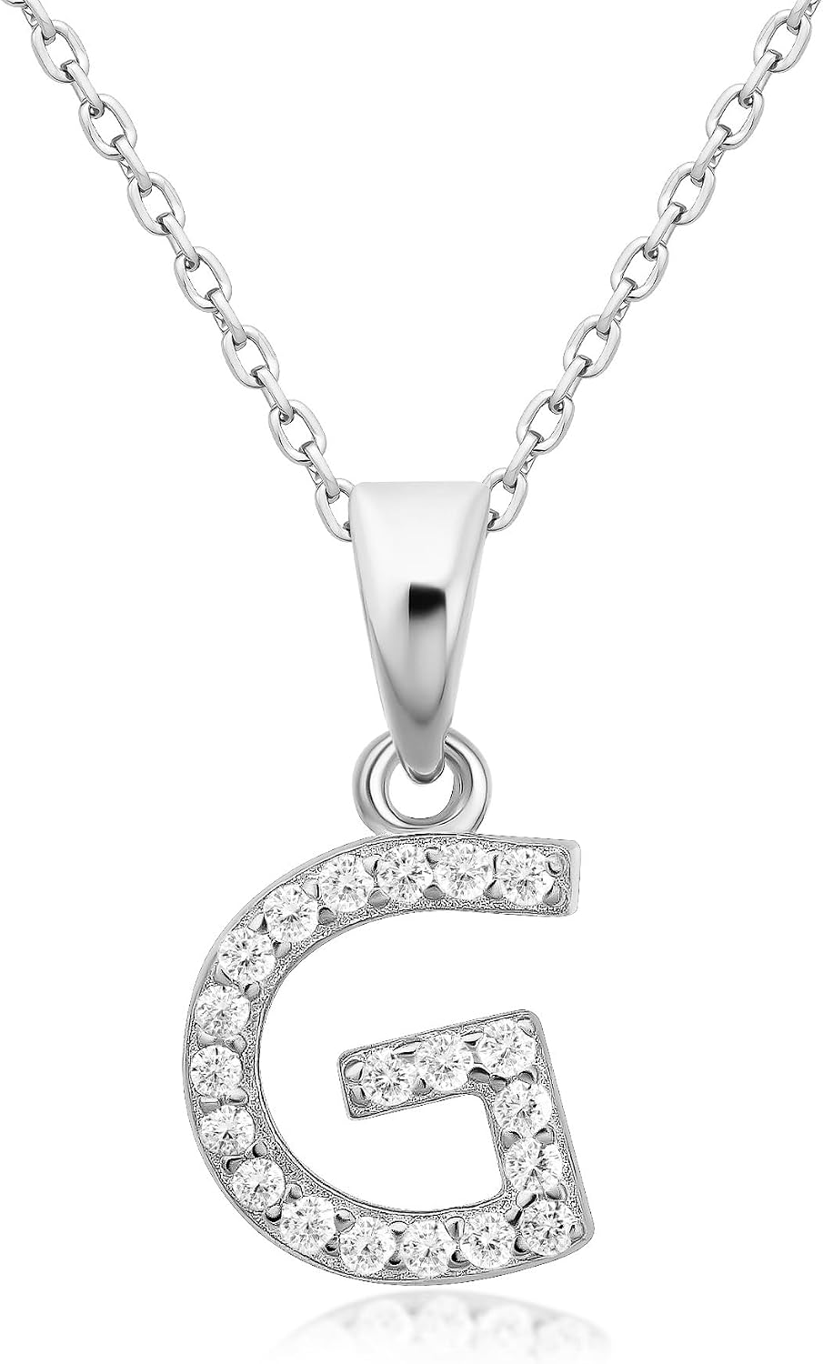 PORI JEWELERS 925 Sterling Silver Initial Necklaces For Women, Dainty Hypoallergenic Letter Initial Necklace, Personalized Letters A-Z - 18 Inch Cable Chain