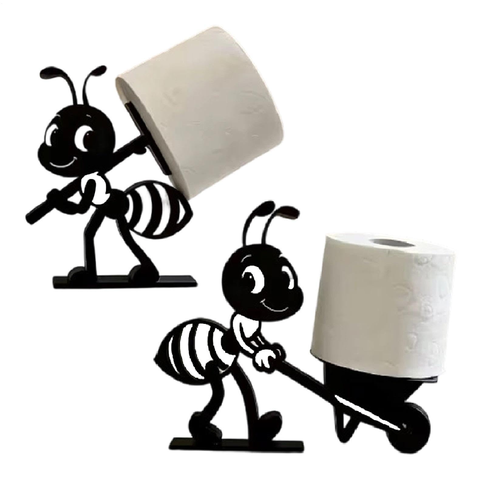 2 Funny Ant Toilet Paper Holder, Novelty Ant Shape Design Bathroom Decor, Toilet Paper Roll Stand For Bathroom, Rustic, Modern Or Farmhouse Style, No-Drill For Home, Office, Friends
