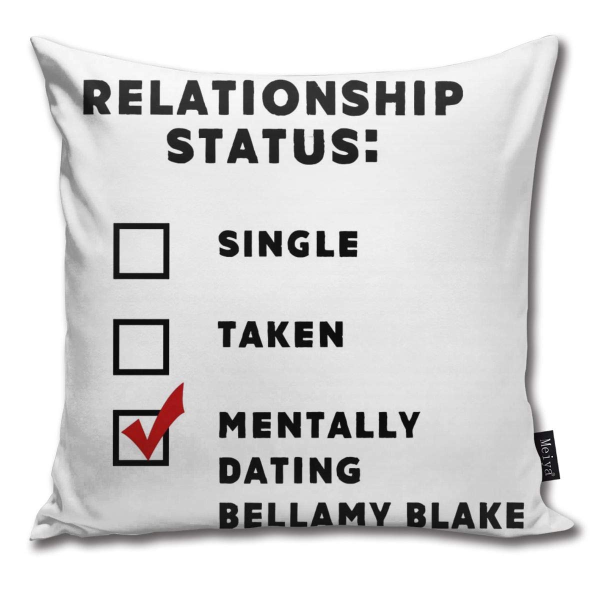 VopblueOM Mentally Dating Bellamy Blake Pillowcase Home Life Cotton Cushion Case 18 x 18 inches