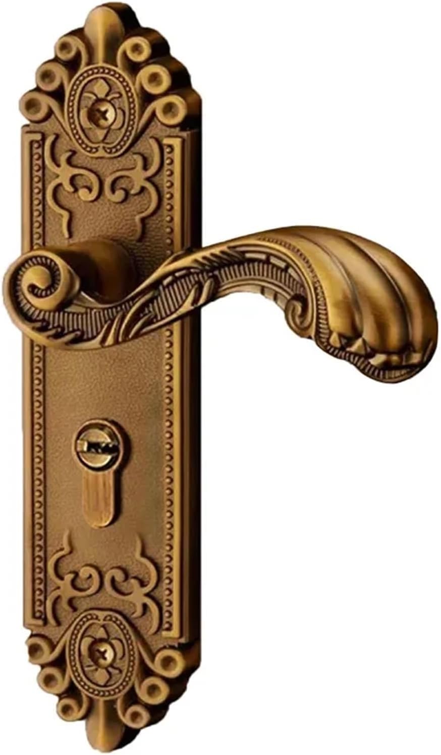 Room Handle Interior Buckle Door Lock Furniture Hardware 1Pcs(Yellow Bronze)