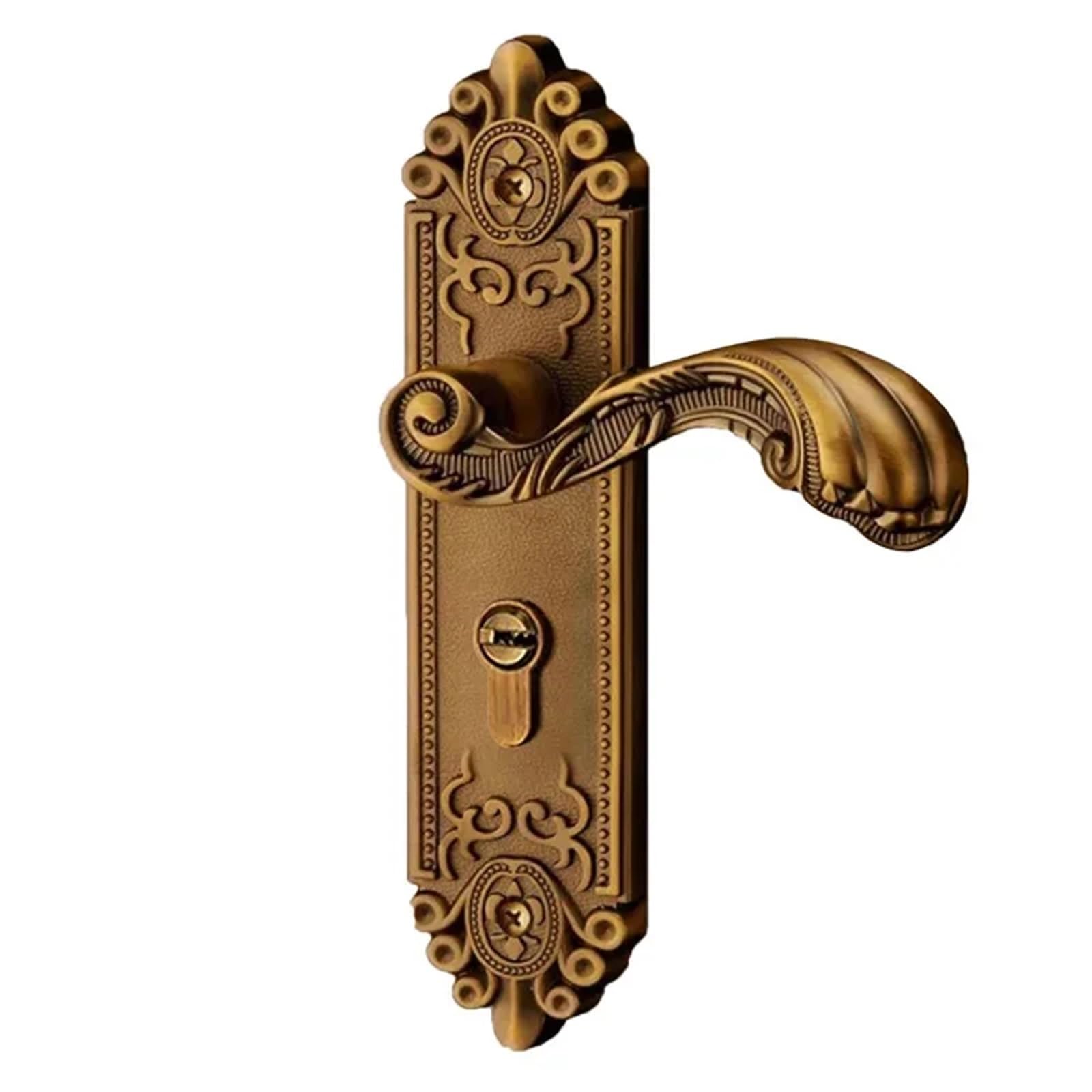 Sxolcoufoh Yellow Bronze Room Handle Interior Buckle Door Lock Furniture Hardware 1Pcs(Yellow Bronze)