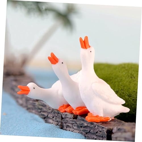 Miniatura 5 de Amosfun 6 piezas de resina pequeño adorno en forma de paisaje pequeño plantador mini DIY musgo ganso para jardines figura decoración micro estatua