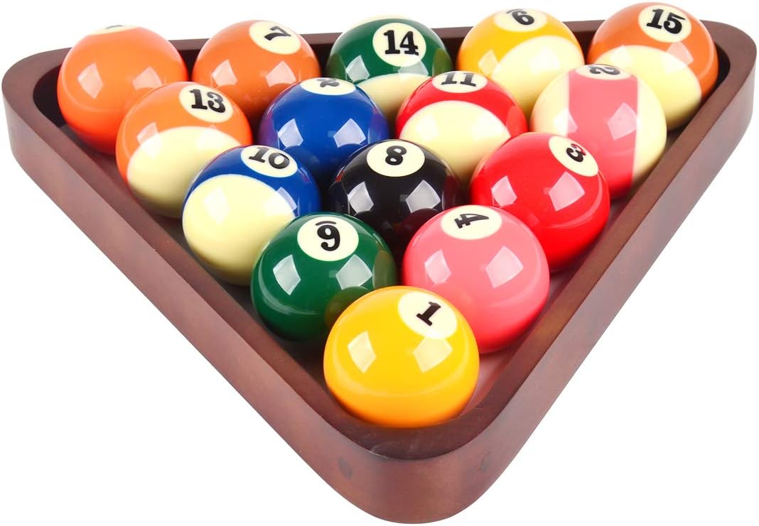 MoyanSuper Solid Wood Pool Ball Rack Billiard Ball Triangle Rack, 2-1/4" Pool Ball Rack &12 Pcs Chalk Cubes (Walnut) : Sports & Outdoors