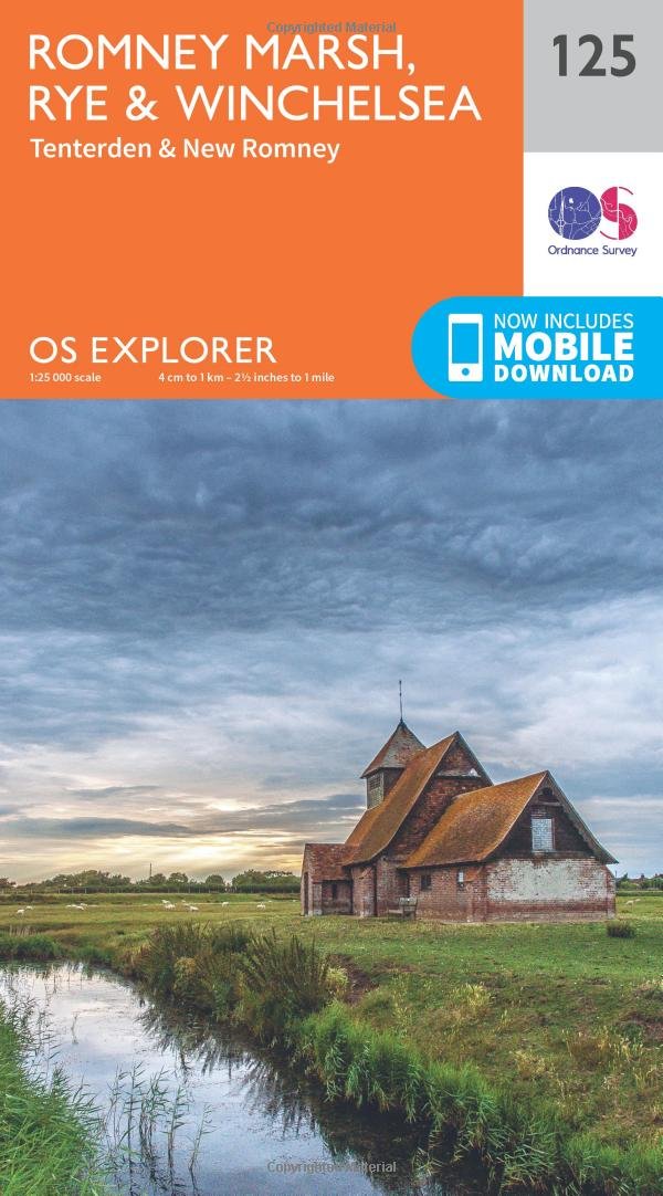 Romney Marsh Rye and Winchelsea 125 Explorer Map Ordnance Survey With Digital