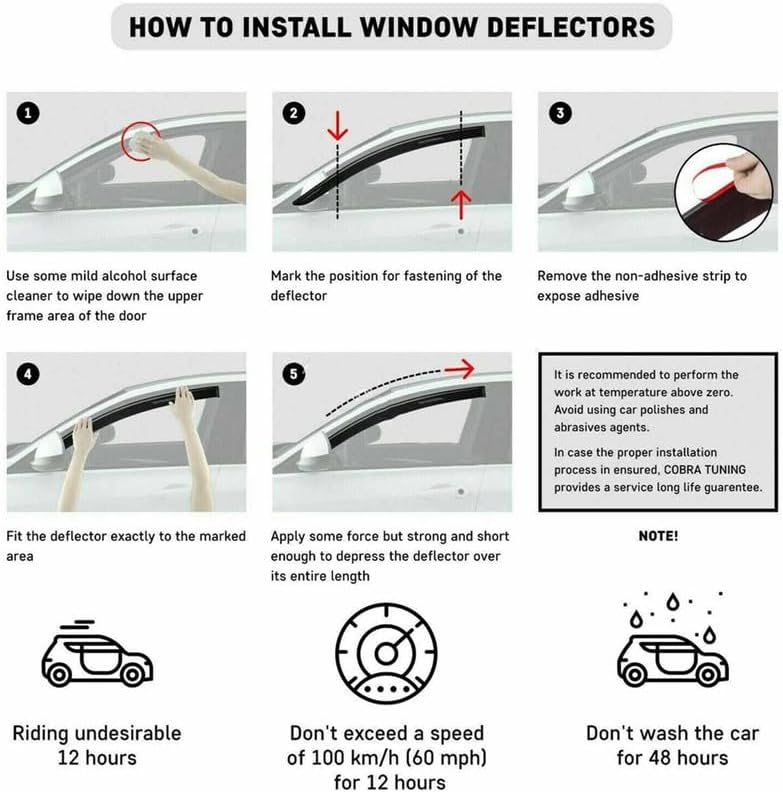 Miniatura 7 de Deflector de ventana compatible con Ni.ssan Altima Coupe 2008-2013, viseras de ventana de 2 puertas, protectores de lluvia, juego de 2 piezas, color