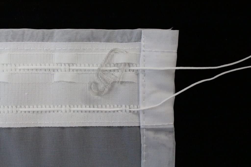 Hochwertige Fertiggardine Voile Store Deko Schal mit Faltenband Bleiband 3-Falten-KRÄUSELBAND 1:2/50 mm (größe wählbar), 120 x 800 cm (Höhe x Breite)