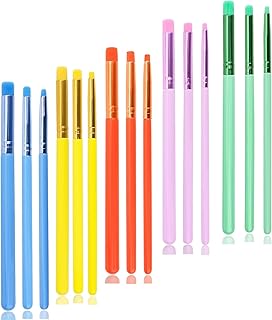 Yoseng Detailed Ink Blending Brushes for Card Making(15 pcs),Dry Brush Miniature Painting,Art Blending Tool for Ink Blending,Use with Intricate Stencils,Deal with Small Details(5 Colors)