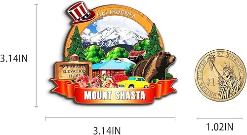 Miniatura 3 de Mount Shasta California USA imán imán de madera 3D monumentos de viaje coleccionables recuerdos decoración hecha a mano