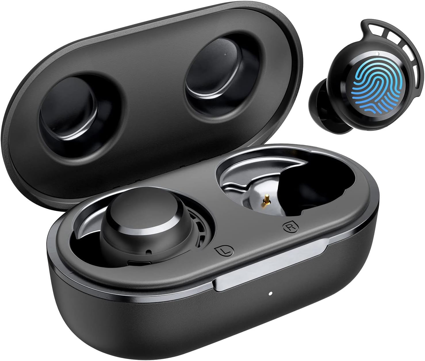 Tribit Wireless Earbuds, IPX7 Waterproof Bluetooth 5.0 Touch Control True Wireless Bluetooth Earbuds with Mic Earphones in-Ear Deep Bass Built-in Mic Bluetooth Headphones, FlyBuds 3 Mini